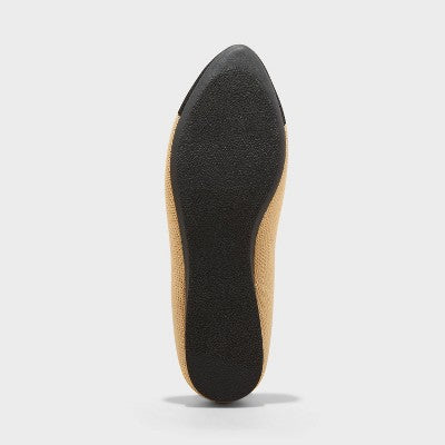 Women's Claire Knit Washable Ballet Flats - A New Day Black 9.5: Pull-On, Removable Footbed, Medium Width