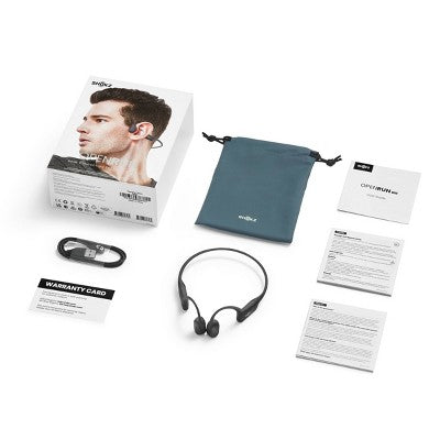 Shokz Openrun Bluetooth Wireless Headphones - Black: Open-Ear, Built-In Microphone, Water-Resistant