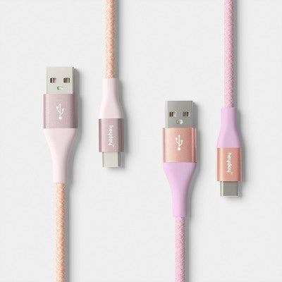10Ft Usb-A To Usb-C Braided Cable 2Pk - Heyday Bright Lilac Cosmetic Pink (Please Be Advised That Sets May Be Missing Pieces Or Otherwise Incomplete.)