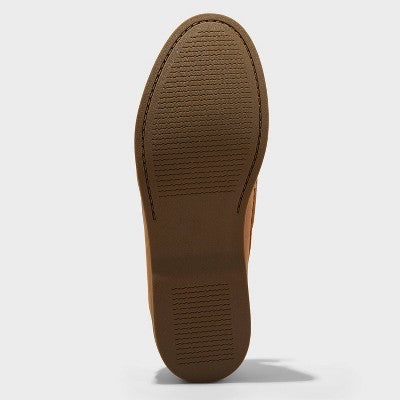Men's Bennett Genuine Leather Loafers with Memory Foam Insole - Goodfellow & Co Cognac 10.5: Pull-On, Flexible TPR Outsole