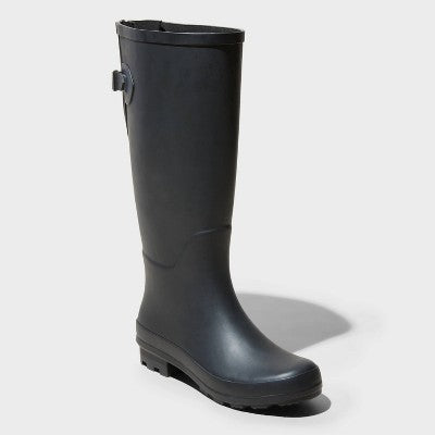 Women's River Tall Rain Boots - A New Day Red 7: Waterproof, Adjustable Buckle, Non-Marking Outsole