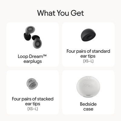 Loop Dream Earplugs For Deep Sleep, Napping And Snoring - Black