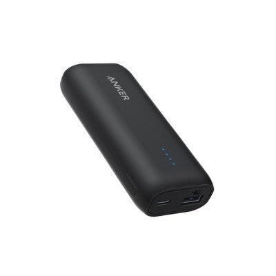 Anker 5000Mah Power Bank Powercore 5K 12W 1A1C - Black: Dual Output, Usb & Usb-C