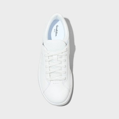 Men's Scout Sneakers - Goodfellow & Co White 11: Lace-Up, Cushioned Footbed, Mesh Construction, Medium Width