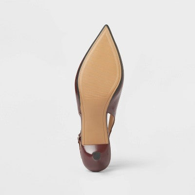 Women’s Samantha Sling Back Kitten Heels – A New Day Burgundy 7