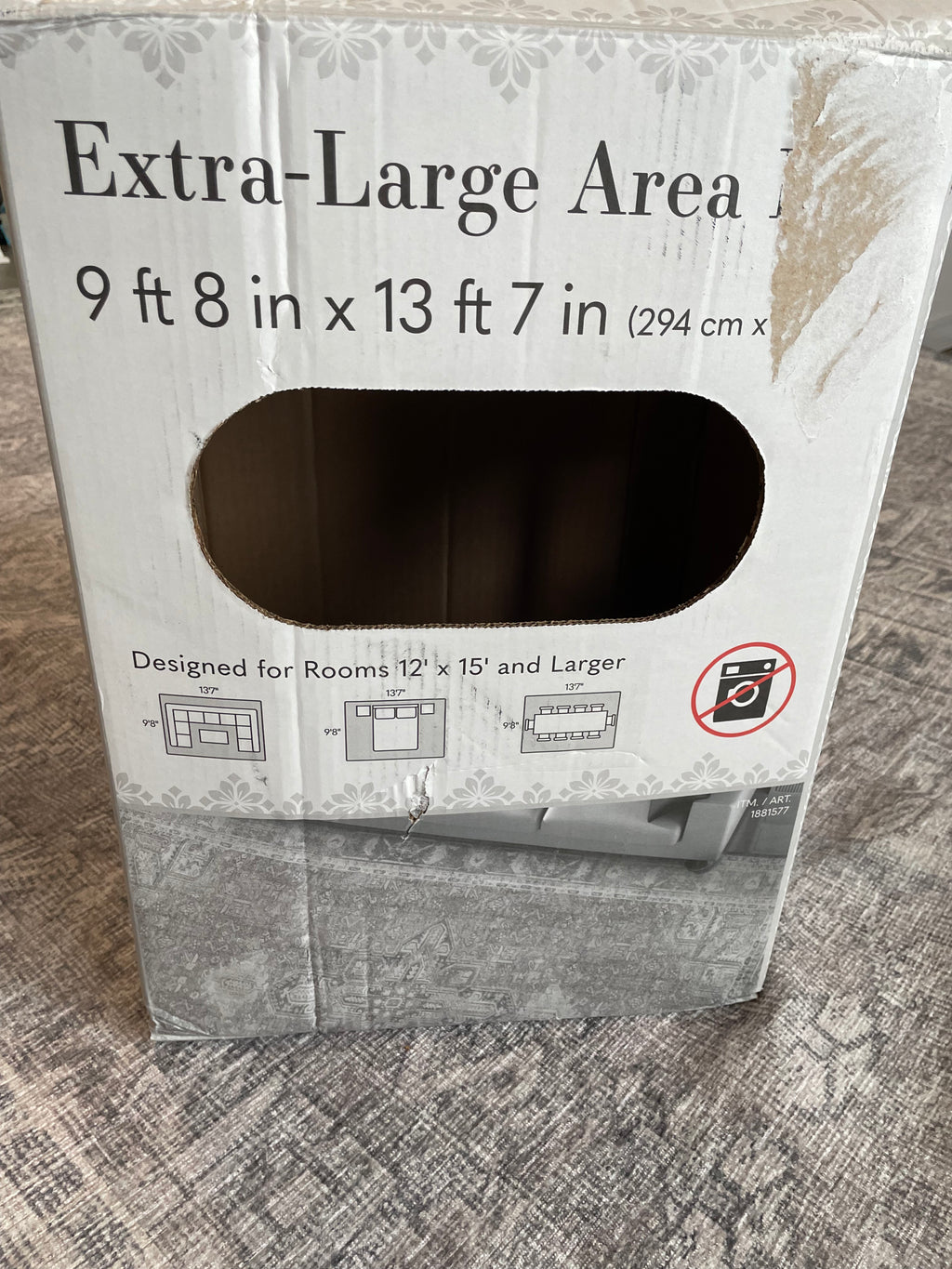 Extra-Large Chenille Area Rug — 9'8" x 13'7"