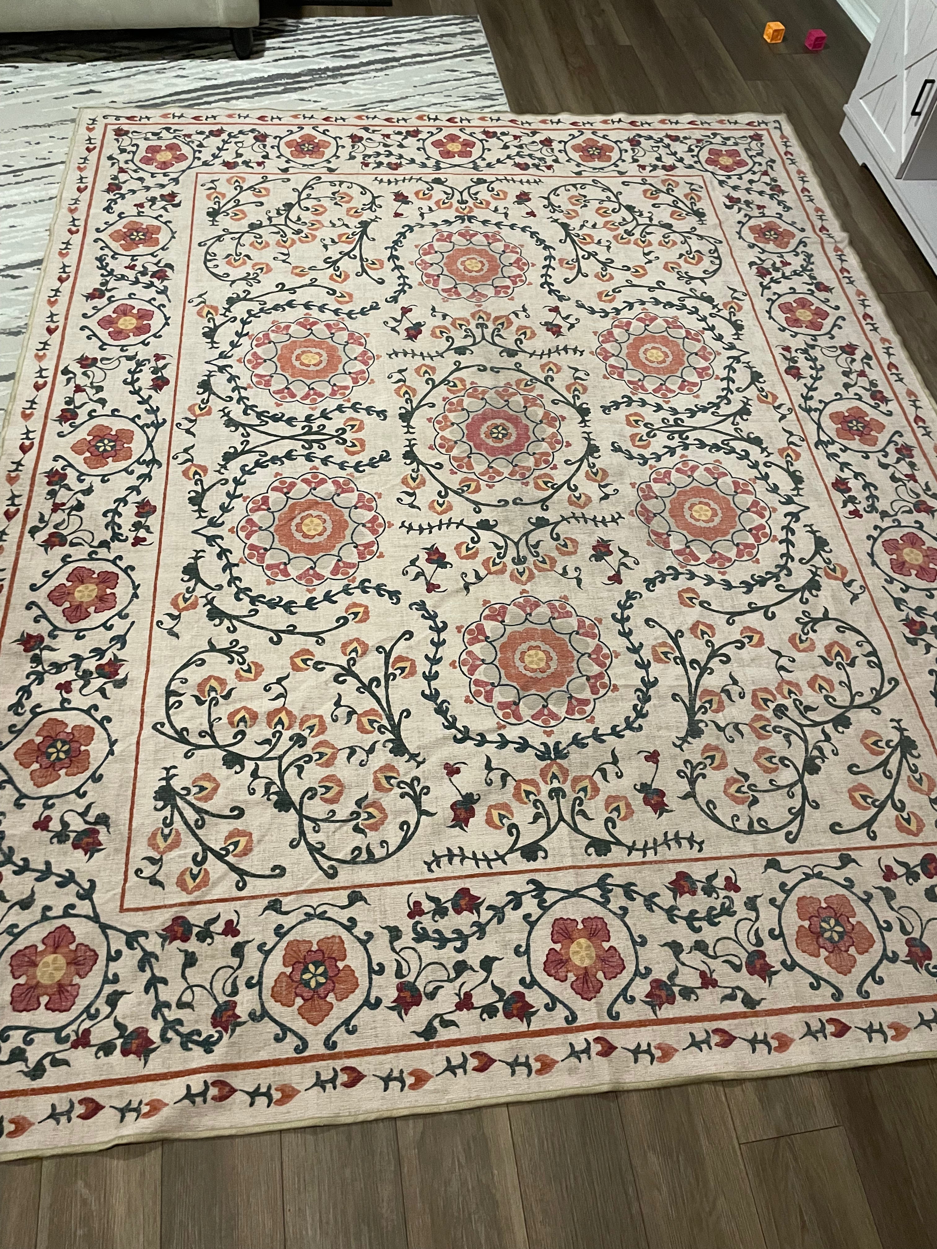 Ruggable Flatwoven Suzani – 8x10 Washable Rug Cover (No Pad)