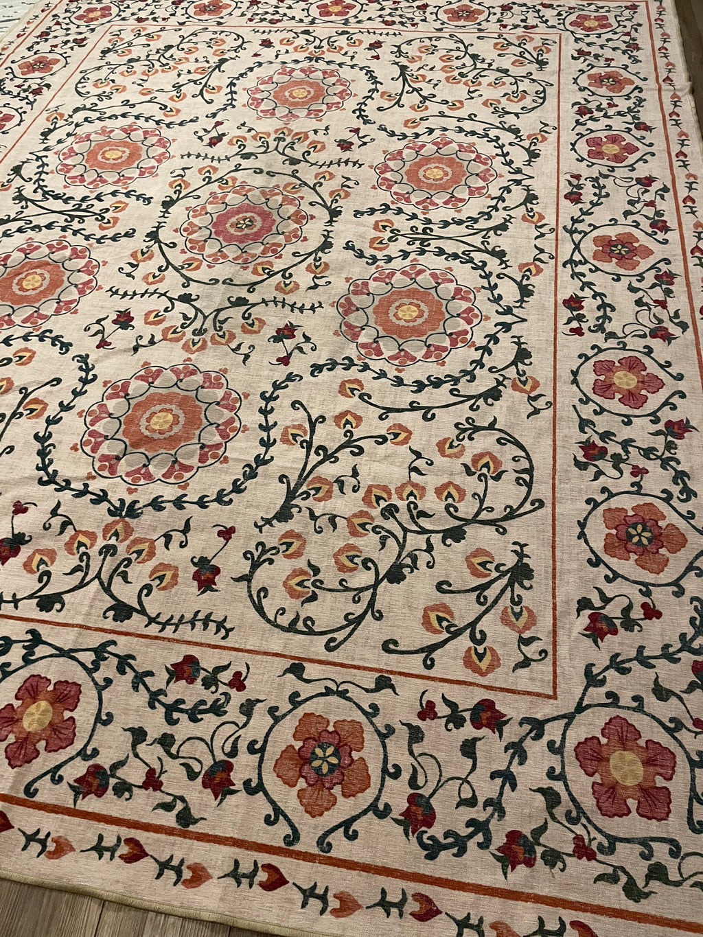 Ruggable Flatwoven Suzani – 8x10 Washable Rug Cover (No Pad)