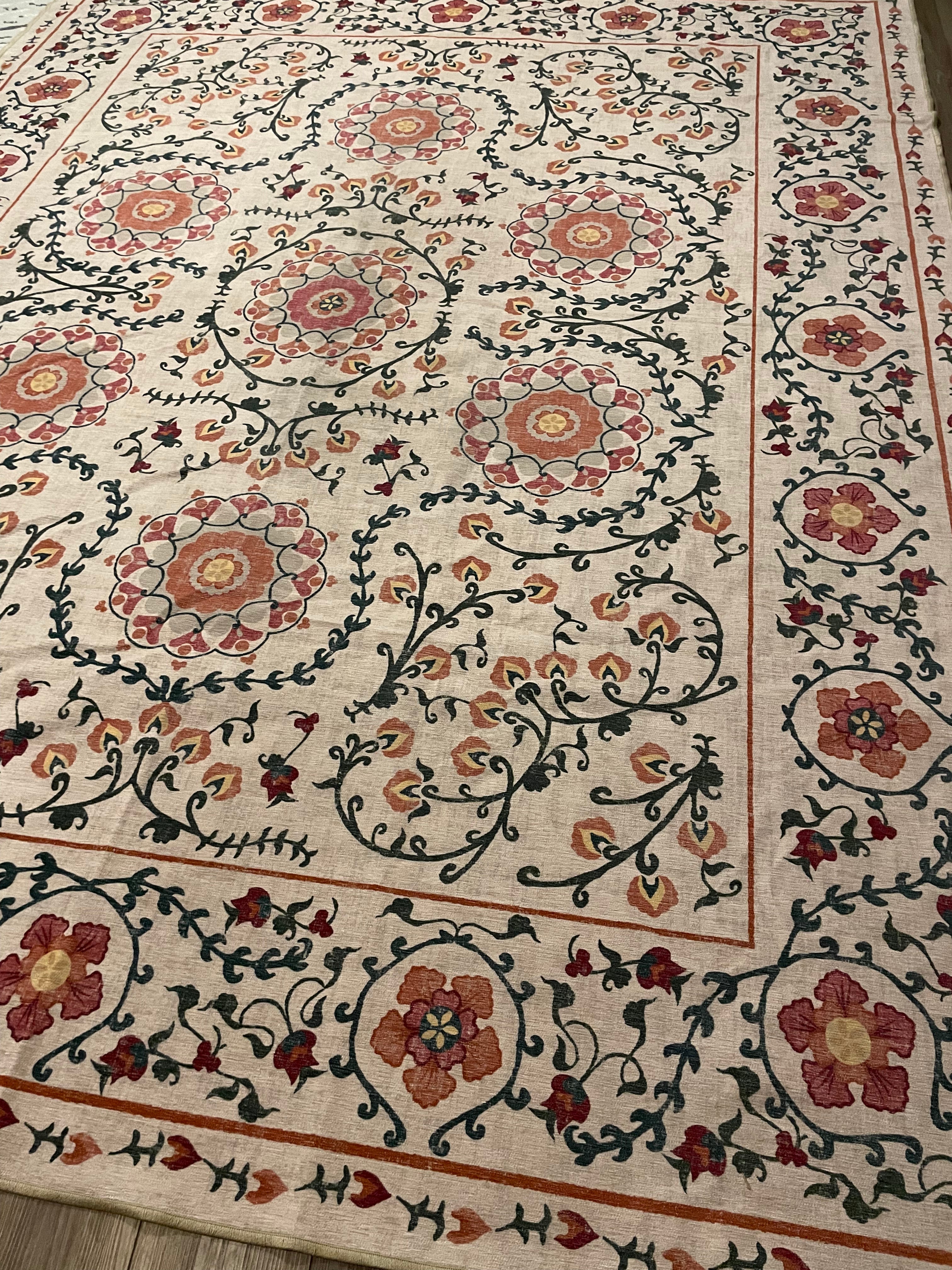 Ruggable Flatwoven Suzani – 8x10 Washable Rug Cover (No Pad)