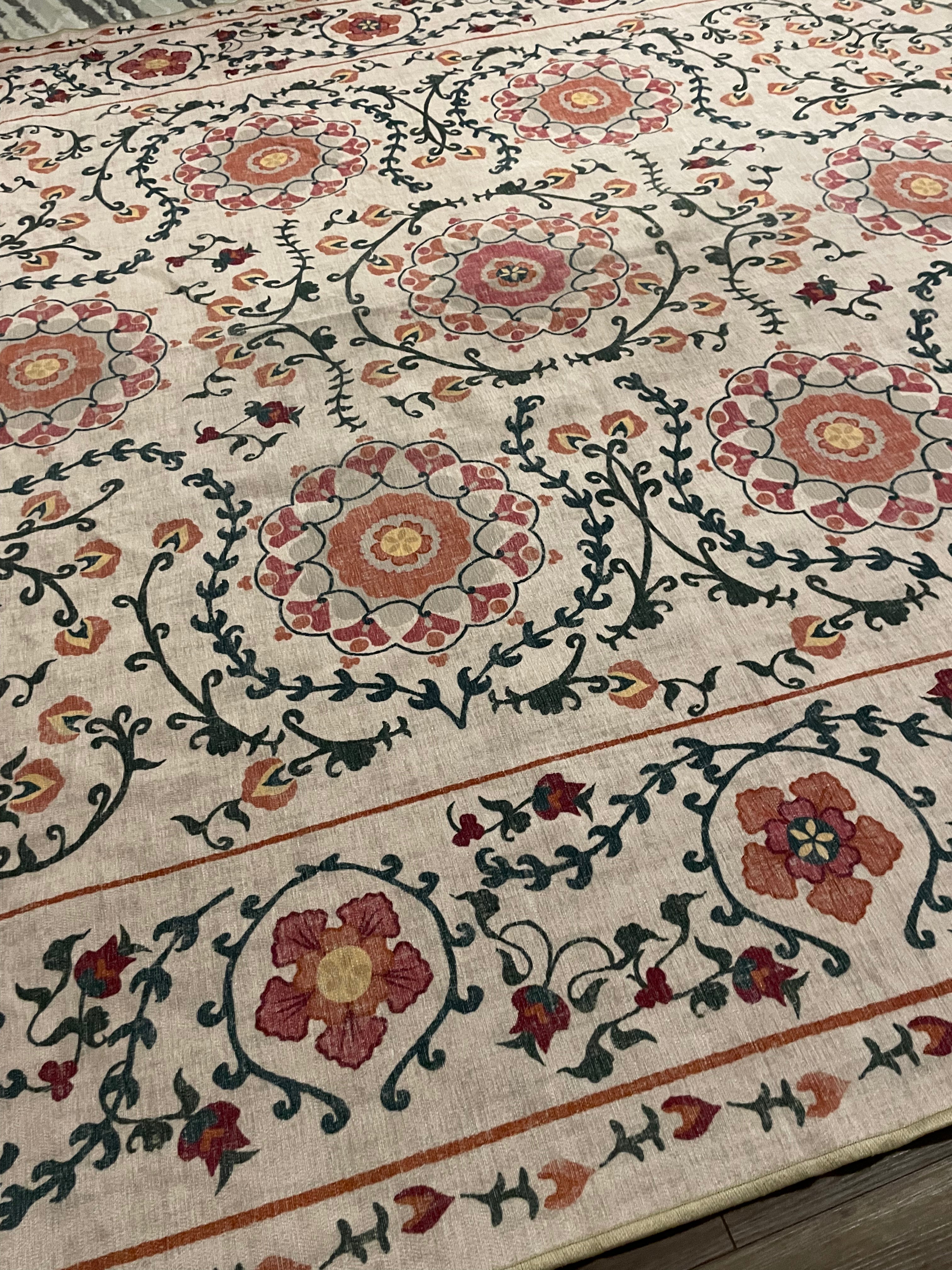 Ruggable Flatwoven Suzani – 8x10 Washable Rug Cover (No Pad)