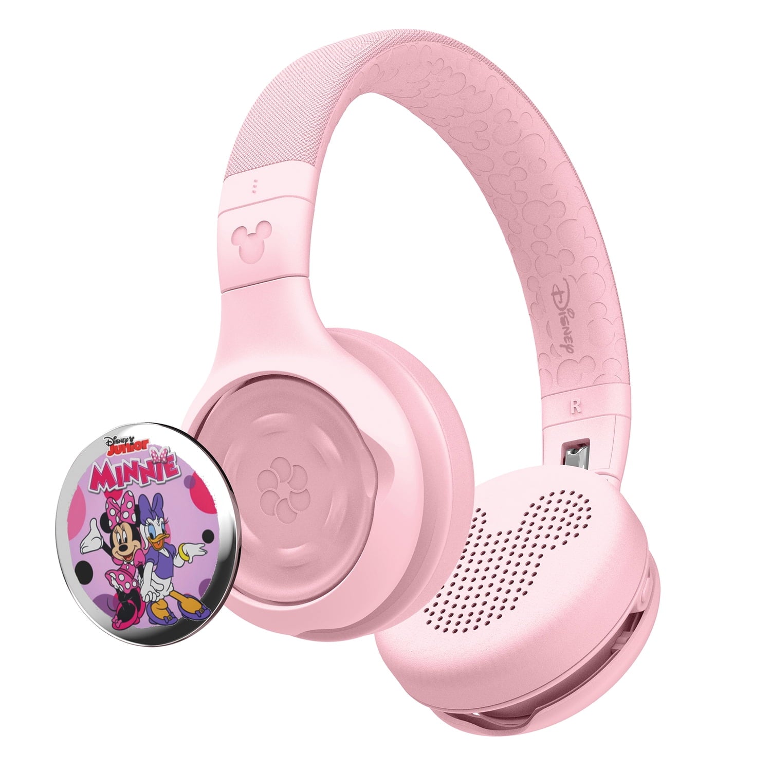 Disney Storyphones Storytelling Bluetooth Wireless Kids Headphones Intro Bundle With Minnie Mouse Story Disk - Rose Pink