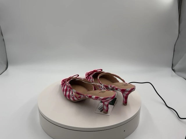 Women's Lysandra Gingham Eyelet Kitten Heels - Wild Fable Red 6.5: Slip-On Pumps, Pointed Toe, 2" Louis Heel, Medium Width