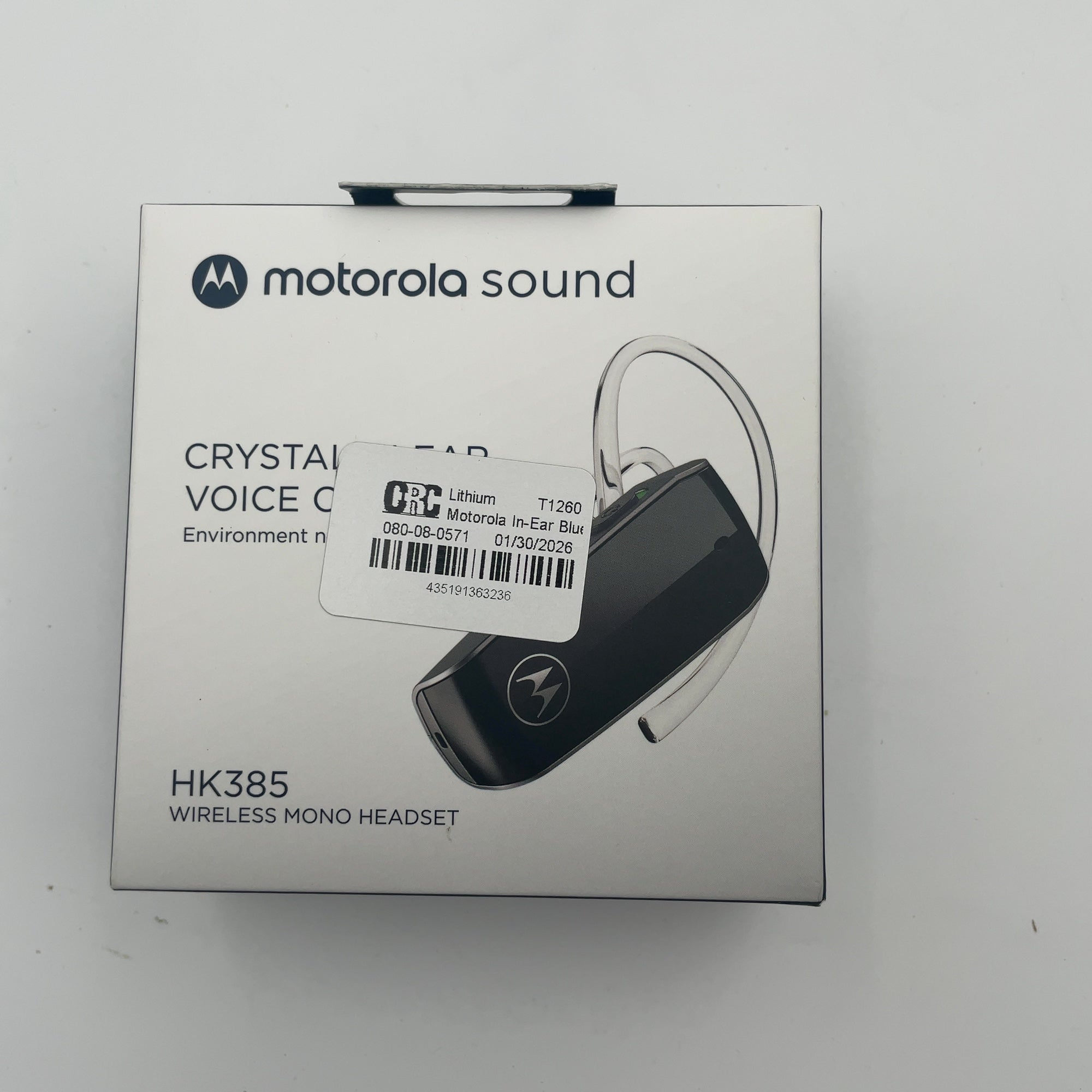 Motorola In-Ear Bluetooth Wireless Mono Headset Hk385 - Black: Usb-C, Silicone Cushion