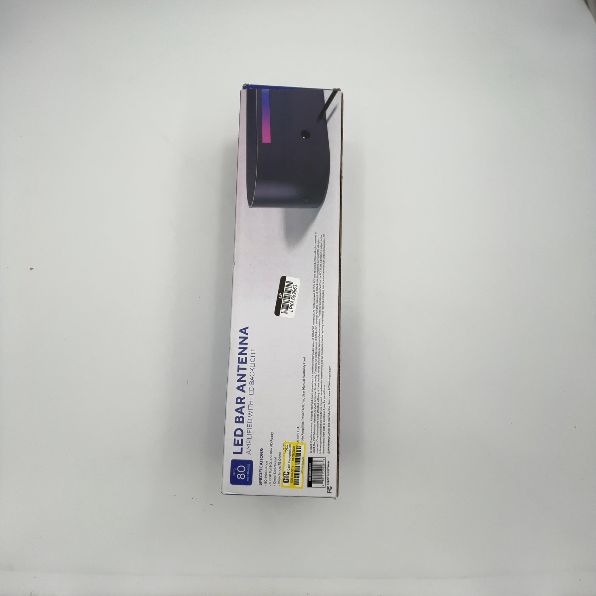 Core Innovations 80-Mile Amplified Indoor Tv Antenna Bar With Led Lighting: Universal Mount