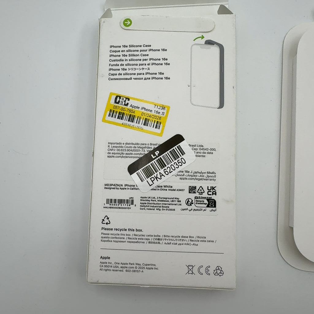 Apple Iphone 16E Silicone Case - White