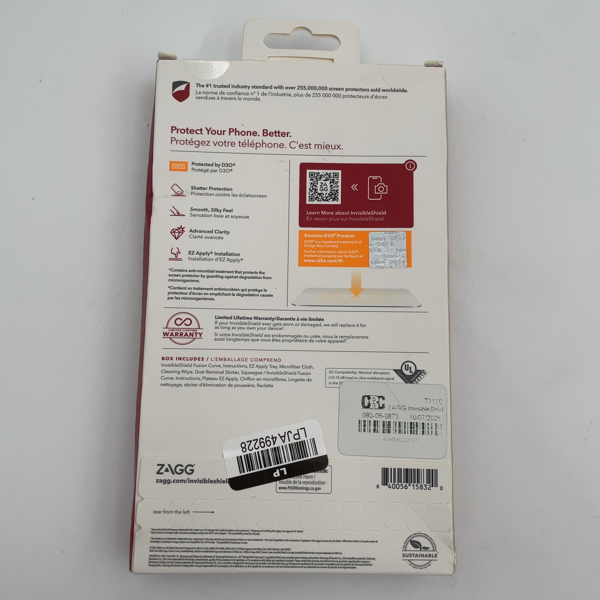 Zagg Invisibleshield Samsung Galaxy S22 Ultra Fusion Curve Screen Protector