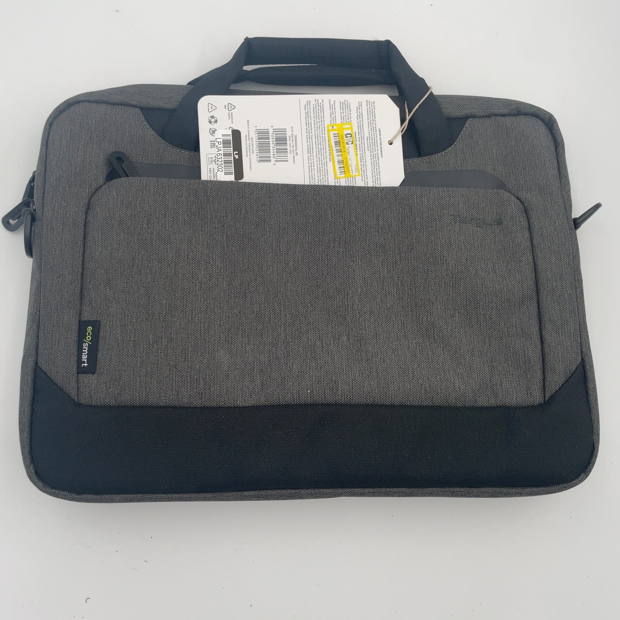 Targus 14" Cypress Slim Briefcase With Ecosmart - Gray: Fits Up To 14" Laptop, Nylon Shell