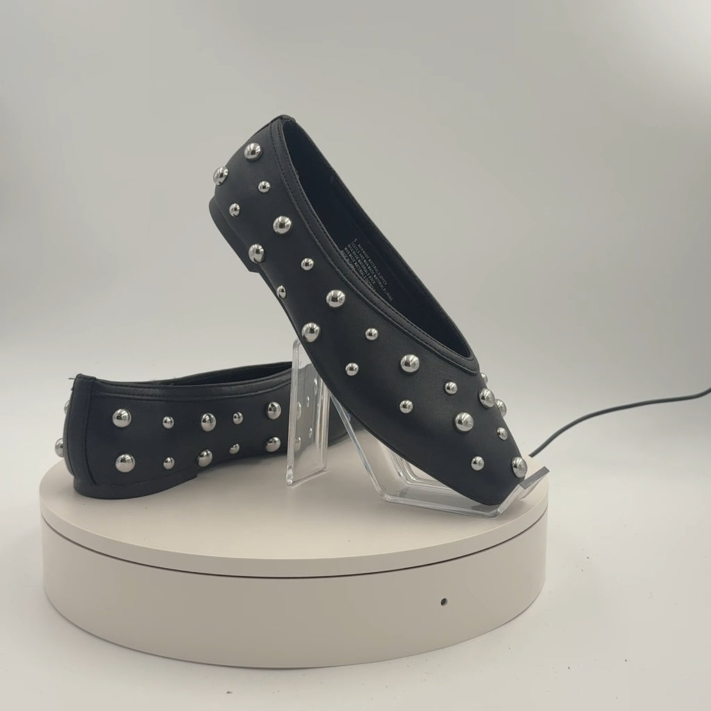 Women’s Sammie Studded Ballet Flats With Memory Foam Insole – A New Day Black 9