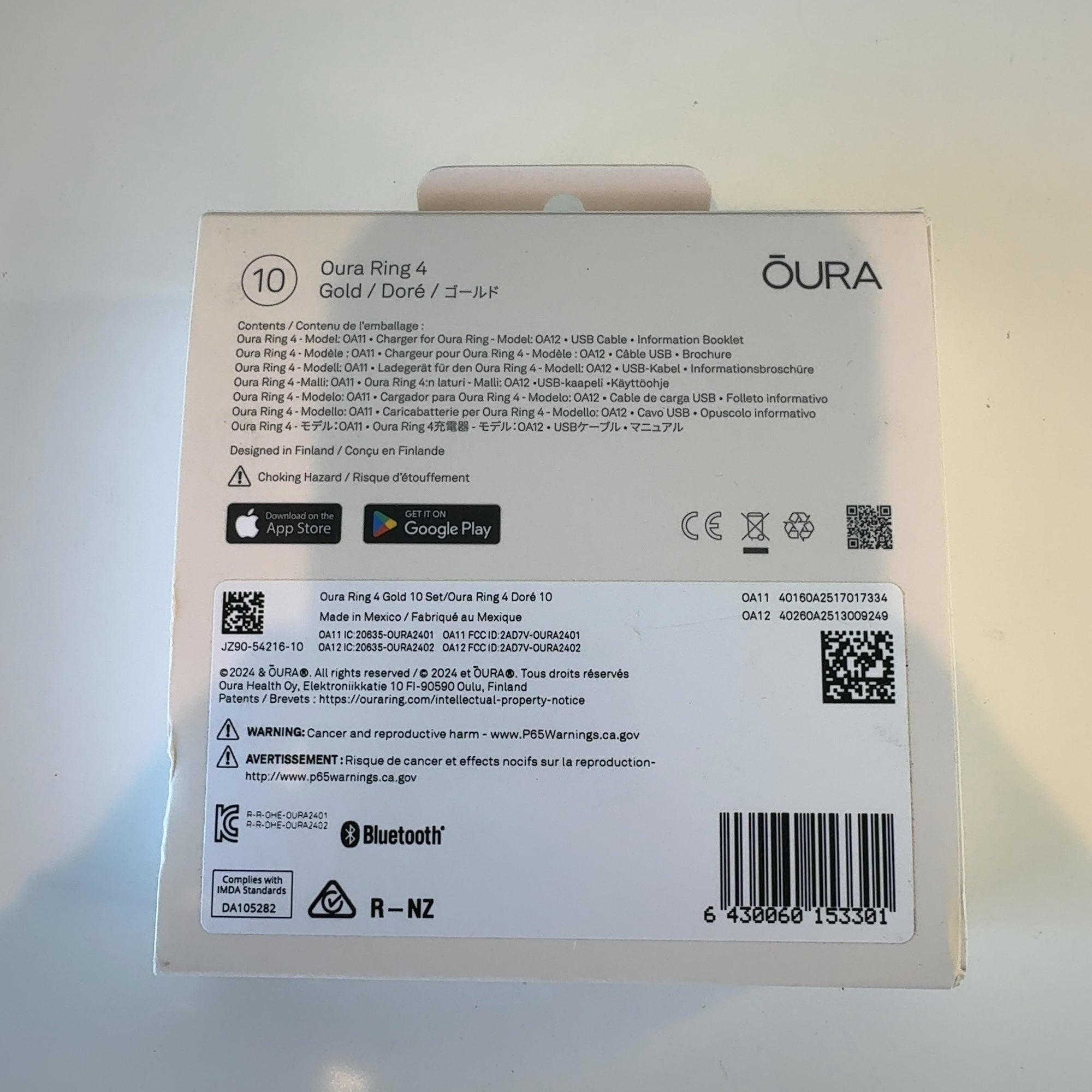 Oura Ring 4 Gold - Size 10