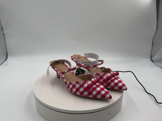 Women's Lysandra Gingham Eyelet Kitten Heels - Wild Fable Red 8: Slip-On, Pointed Toe, Louis Heel