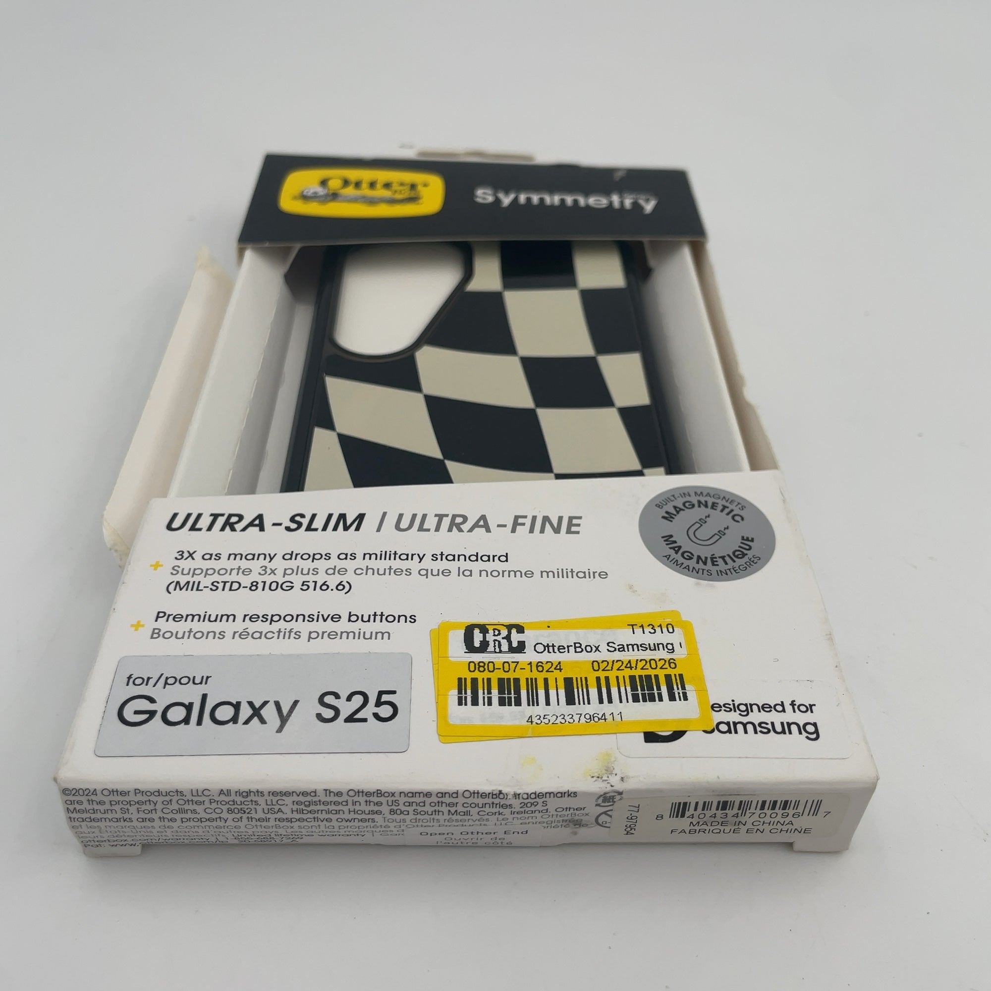 Otterbox Samsung Galaxy S25 Symmetry Series Case With Magnets - Wavy Charcoal: Plastic Cover