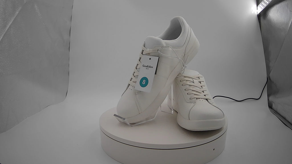 Men's Scout Sneakers - Goodfellow & Co White 8: Lace Up, Cushioned Footbed, Mesh Construction