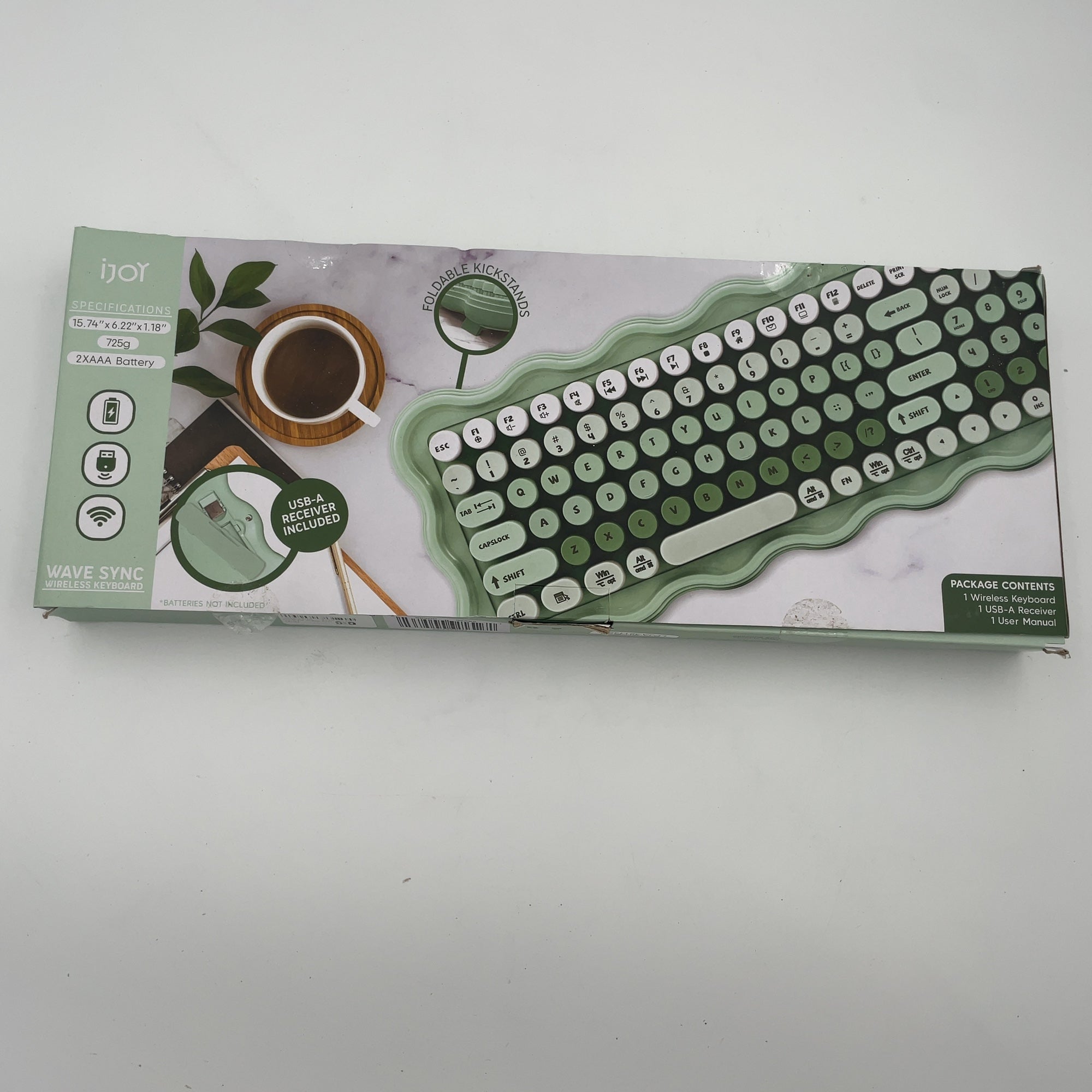 Ijoy Wavy Keyboard - Green: Abs Material, Slim Design, Computer Accessory