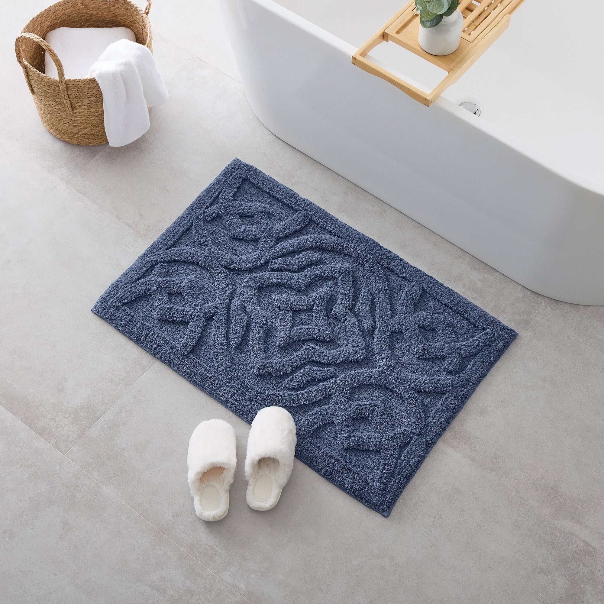 Pi Bath Mat Blue/Tan