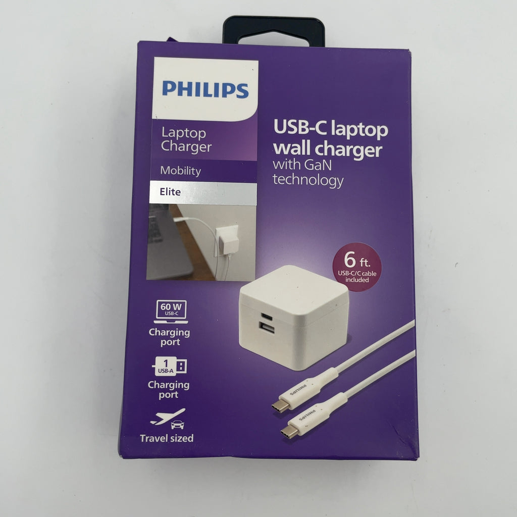 Philips 67.5W Ac Gan Charging Kit: Usb-C Wall Charger & 6' Cord