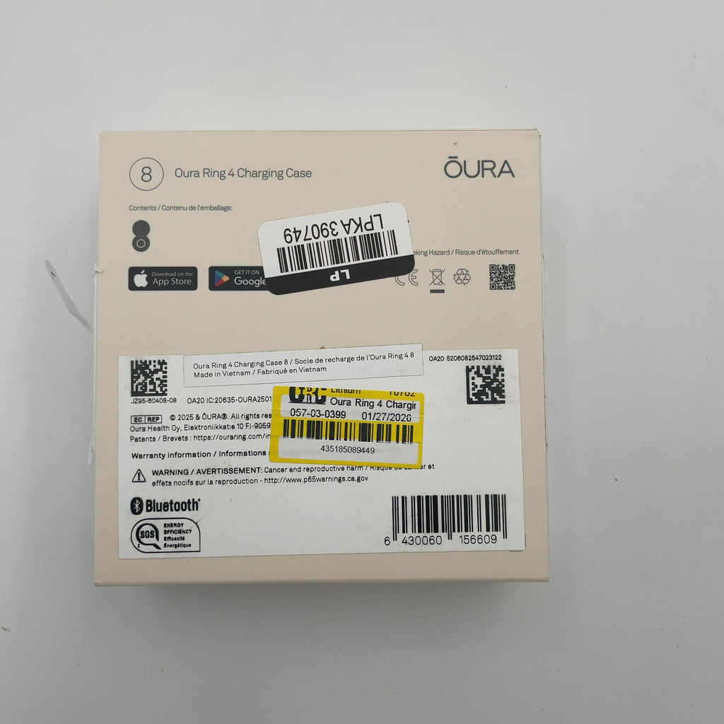 Oura Ring 4 Charging Case Silver Size 8