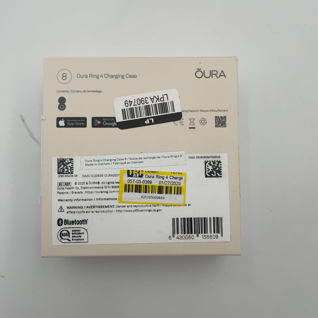 Oura Ring 4 Charging Case Silver Size 8