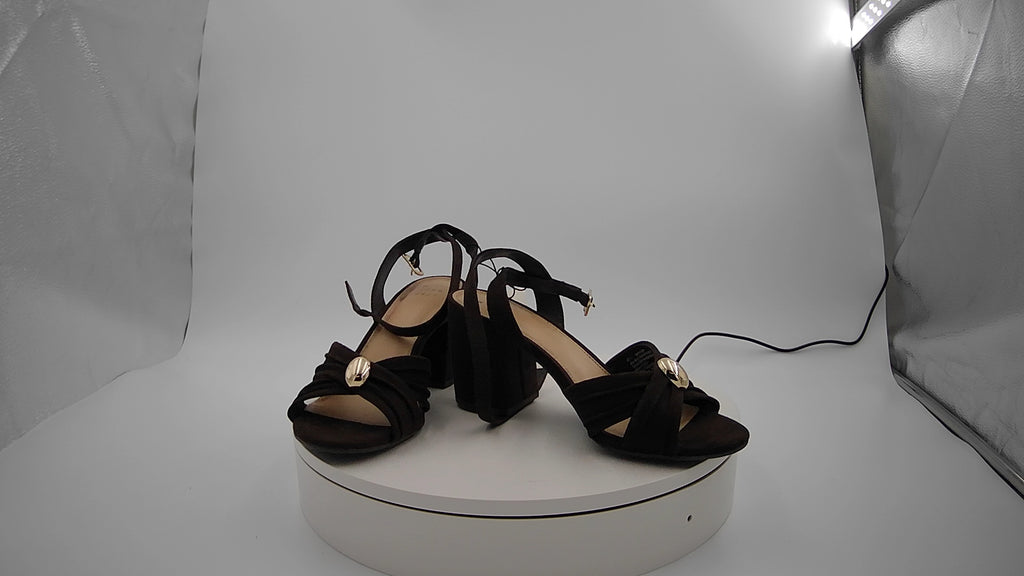 Women’s Bibi Strappy Peep Toe Heels – A New Day Brown 6.5