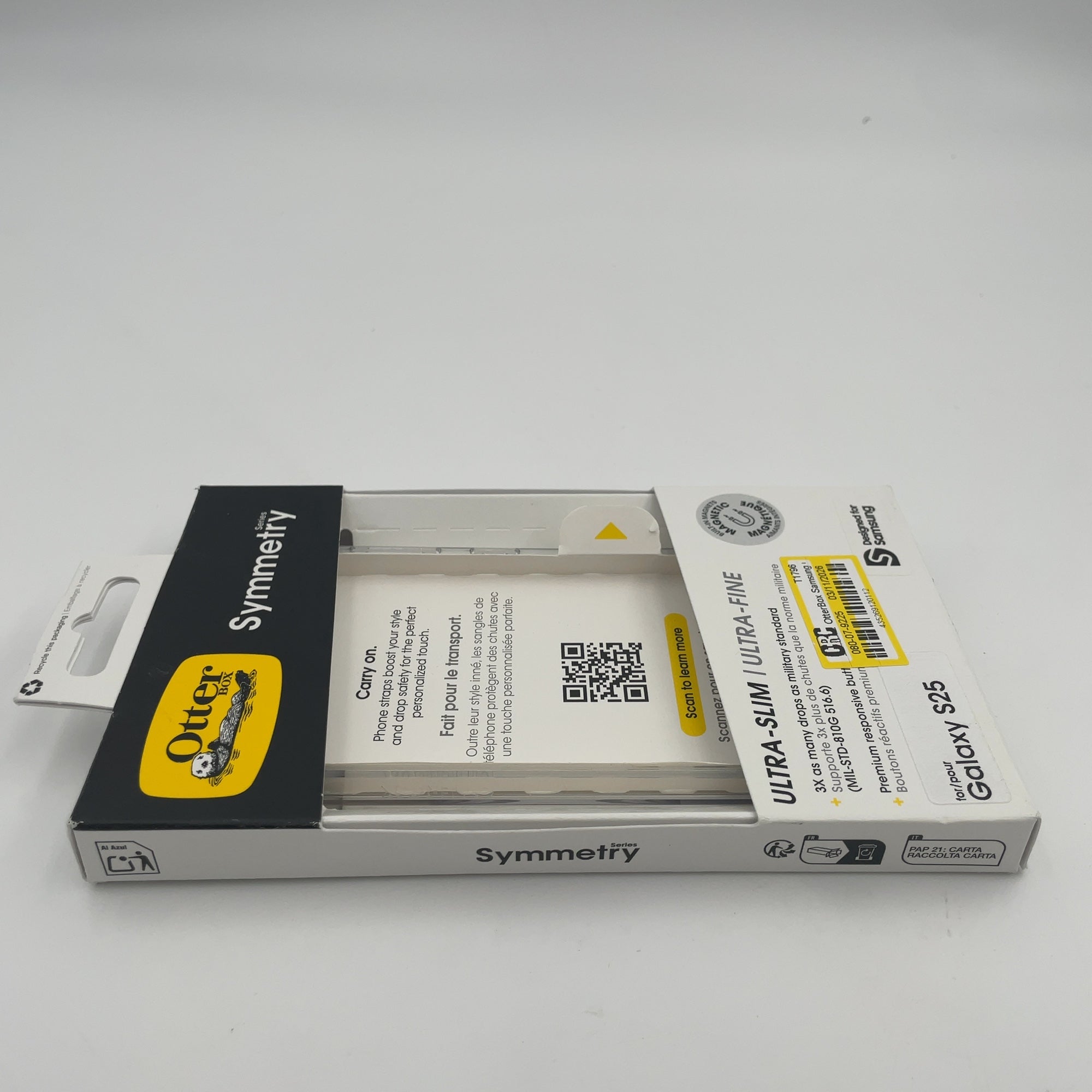 Otterbox Samsung Galaxy S25 Symmetry Series Case With Magnets - Clear: Solid Plastic Cell Phone Cover