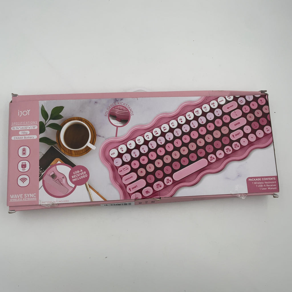 Ijoy Wireless Wavy Keyboard - Pink: Slim Design, Abs Material, Computer Accessories
