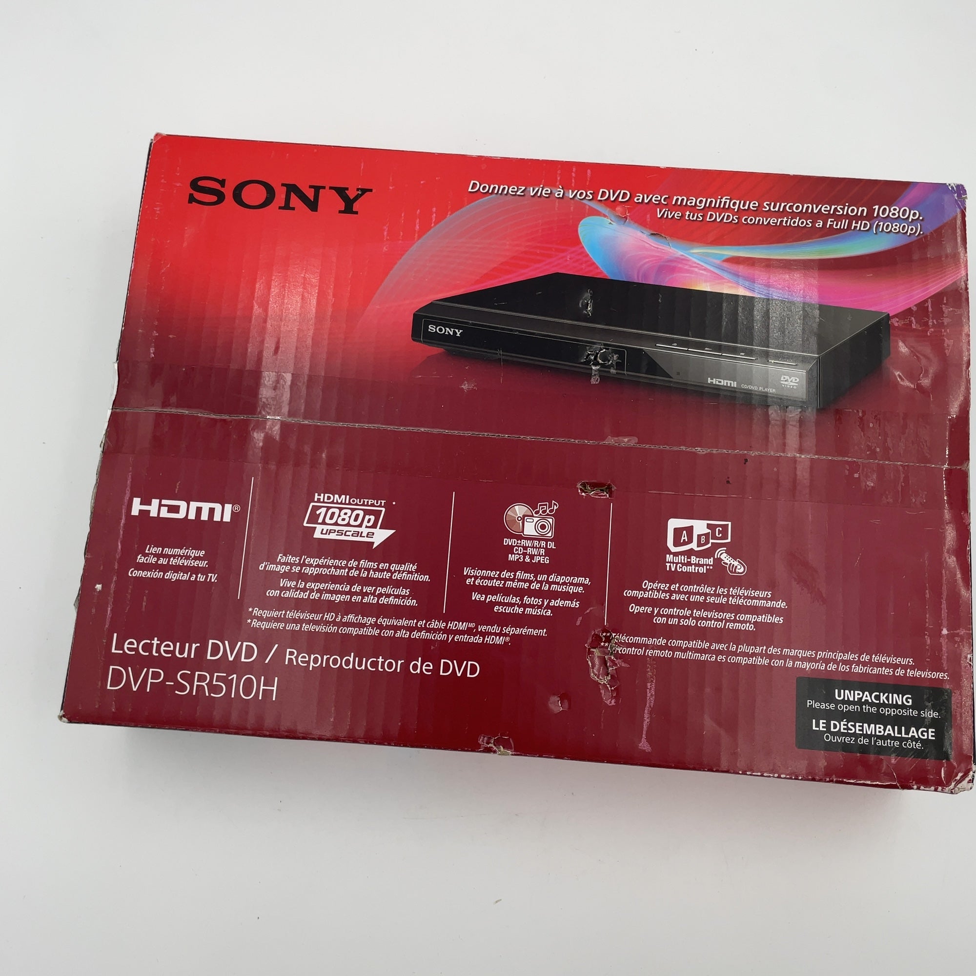 Sony 1080P Upscaling Dvd Player - Black (Dvpsr510H)