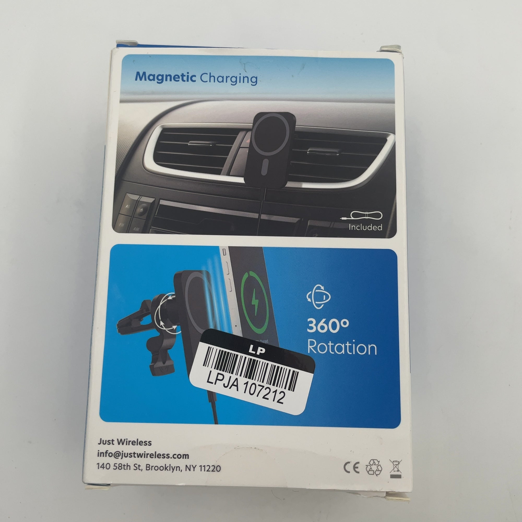 Just Wireless Magnetic Charging For Magsafe Charger Car Mount - Black