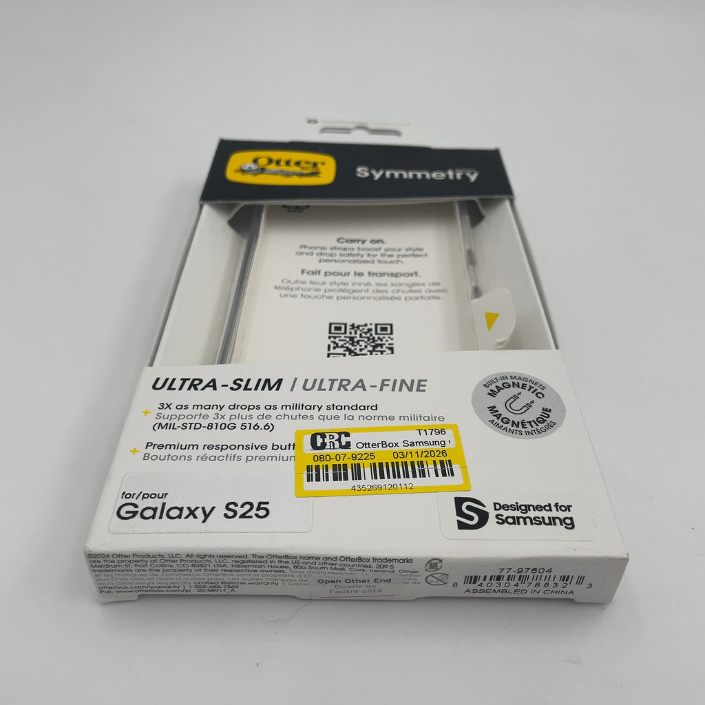 Otterbox Samsung Galaxy S25 Symmetry Series Case With Magnets - Clear: Solid Plastic Cell Phone Cover