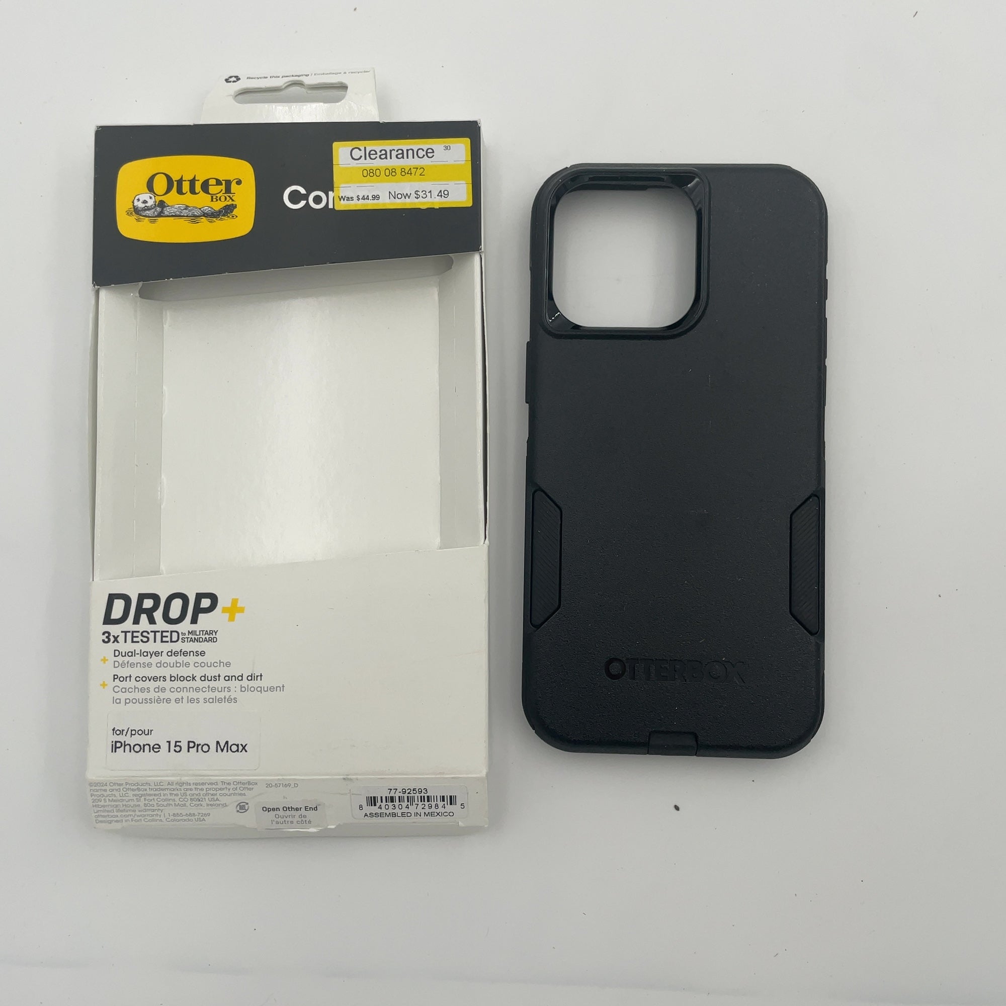 Otterbox Iphone 15 Pro Max Commuter Series Case - Black: Wireless Charging Compatible