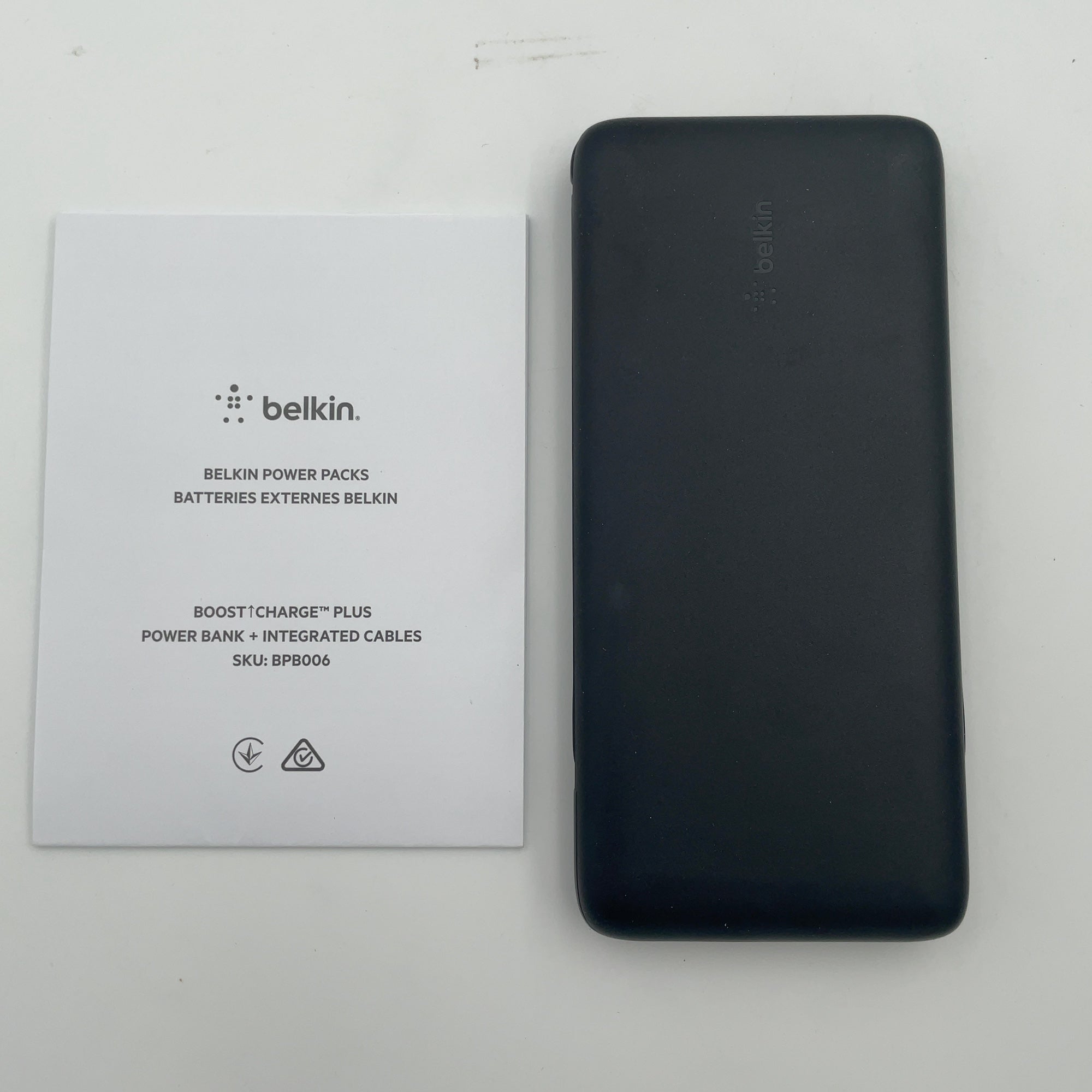 Belkin 10000 Mah 23W Power Bank Usb-C + Lightning Cables + Usb-C Port - Black