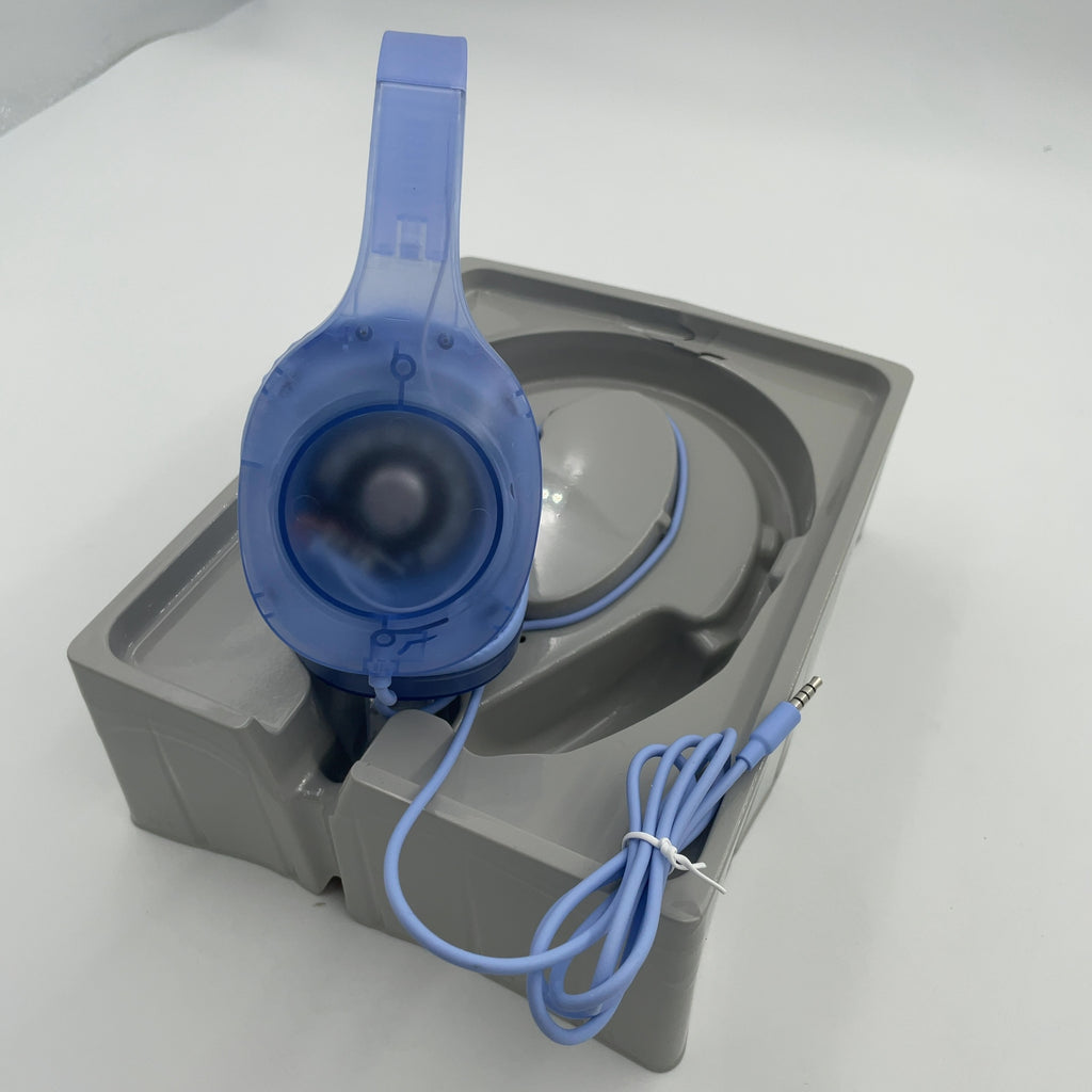 Wired On-Ear Translucent Jelly Headphones - heyday Peri-Blue: Over-Ear with Built-In Mic