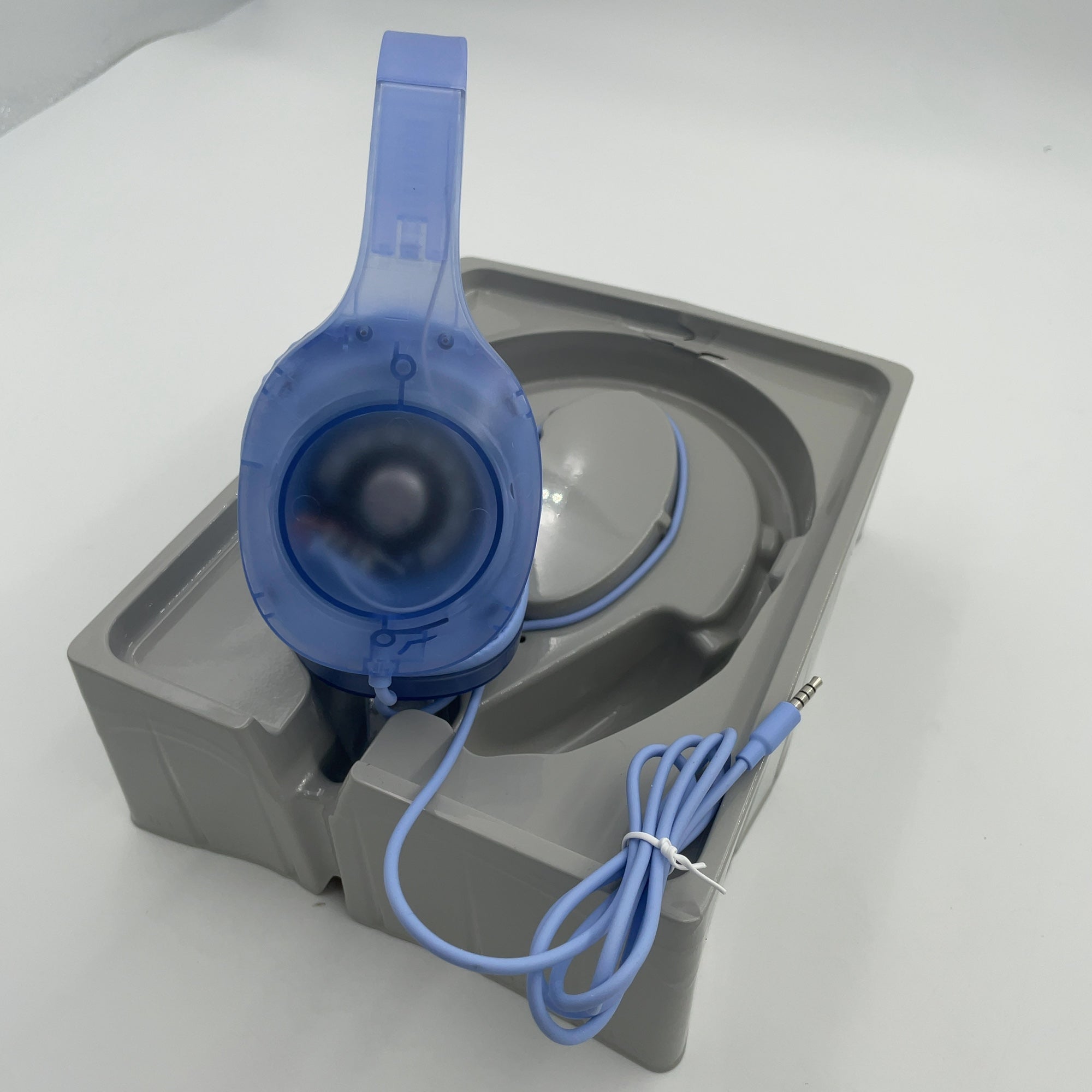 Wired On-Ear Translucent Jelly Headphones - heyday Peri-Blue: Over-Ear with Built-In Mic