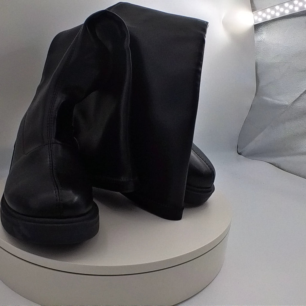 Women's Danika Stretch Tall Combat Boots With Memory Foam Insole - Wild Fable Black 7 - Like New U001