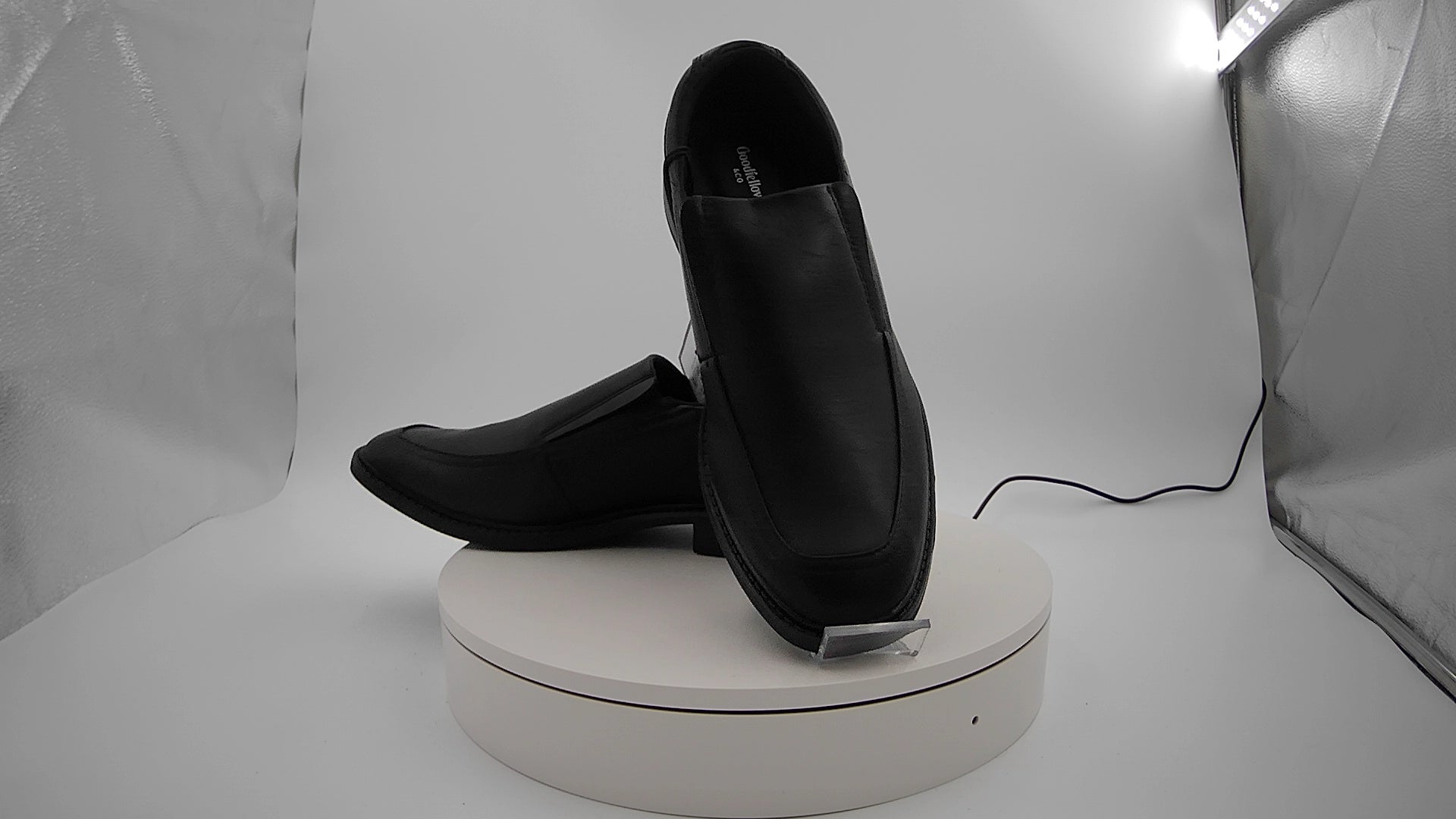Men's Toby Dress Shoes with Memory Foam Insole - Goodfellow & Co Black 9W: Wide Fit Loafers