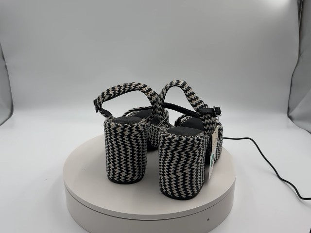 Women's Madeline Woven Platform Sandal Heels with Memory Foam Insole - Universal Thread Black 8: Ankle Strap, Block Heel