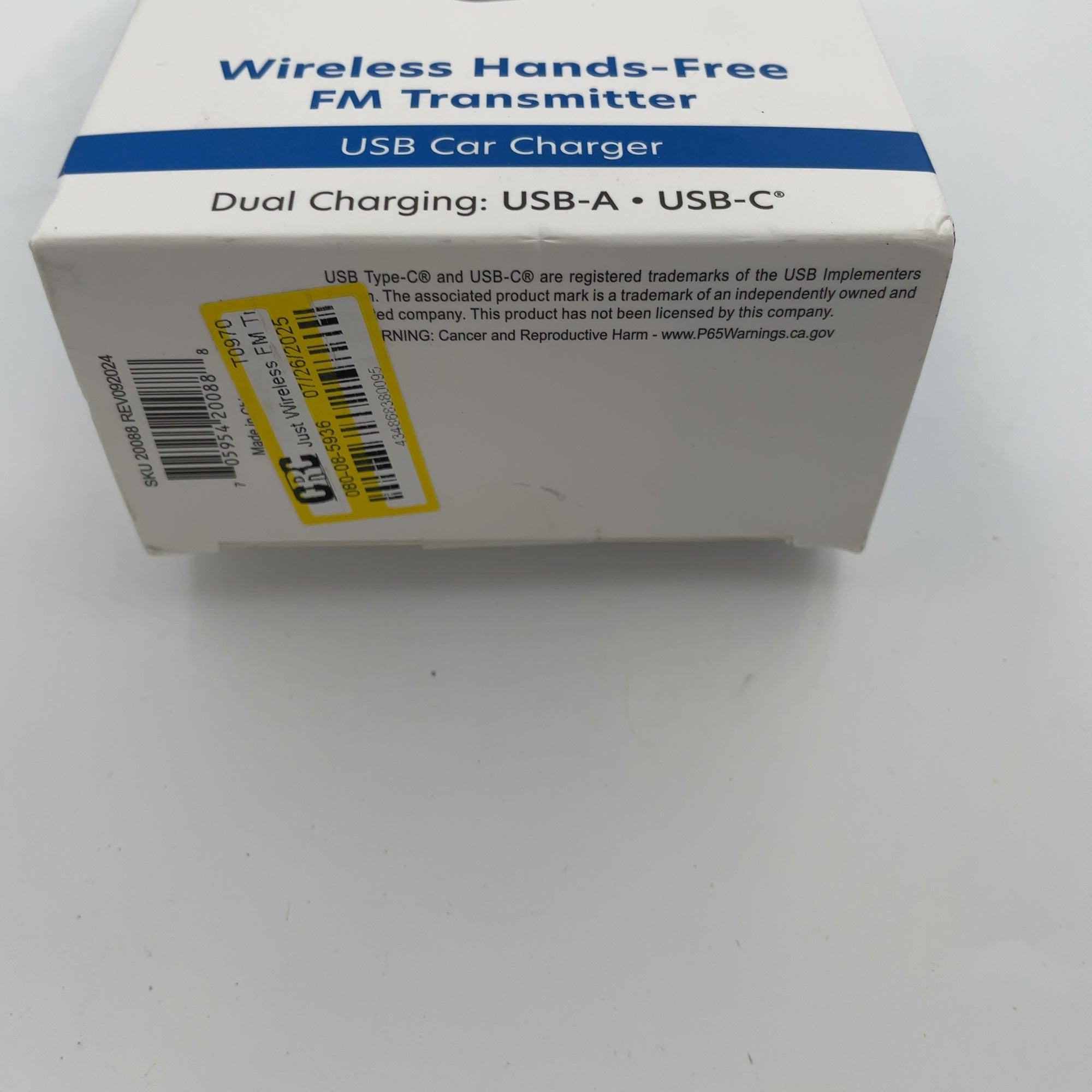 Just Wireless Fm Transmitter With Usb-C And Usb-A Charging Port - Black