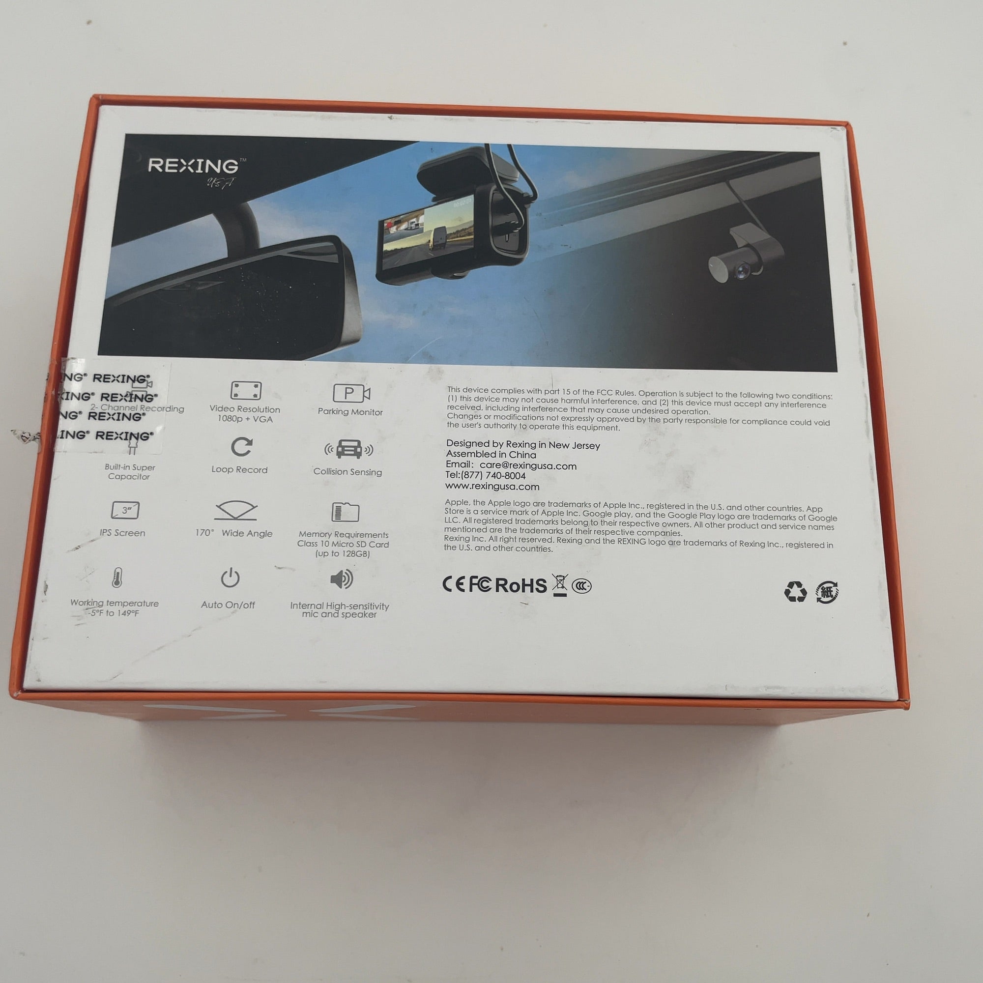 Rexing Dt2 Dual Channel 1080P Front And Rear  Dash Cam