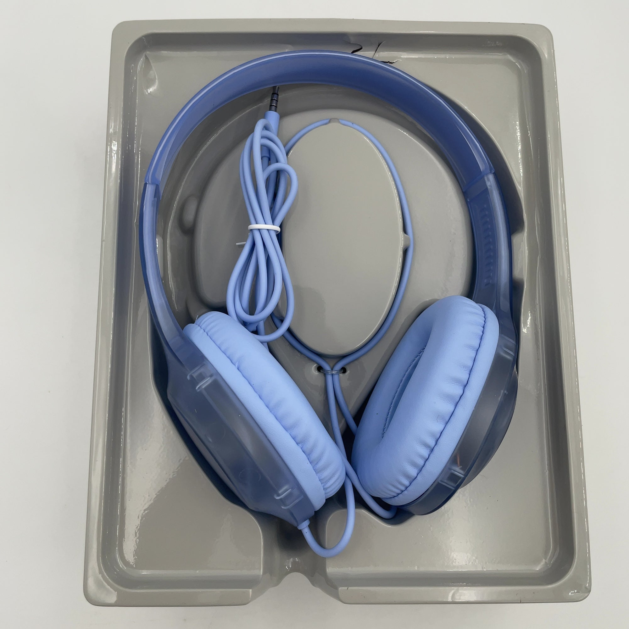Wired On-Ear Translucent Jelly Headphones - heyday Peri-Blue: Over-Ear with Built-In Mic