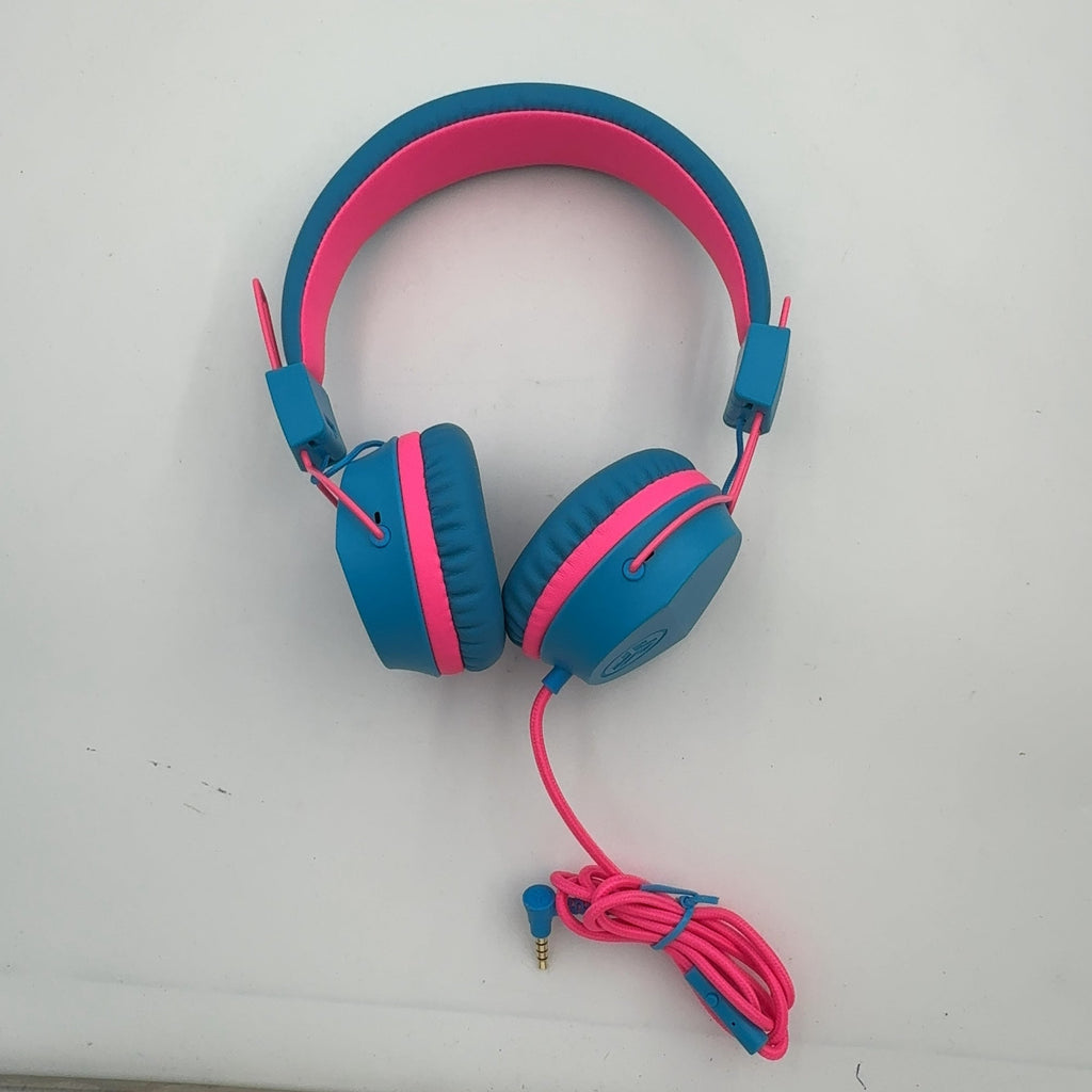 JLab JBuddies Studio On-Ear Kids Wired Headphones - Pink/Blue: Adjustable, Tangle-Resistant