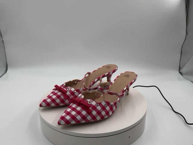 Women's Lysandra Gingham Eyelet Kitten Heels - Wild Fable Red 11: Slip-On Pumps, Pointed Toe, 2" Louis Heel, Medium Width