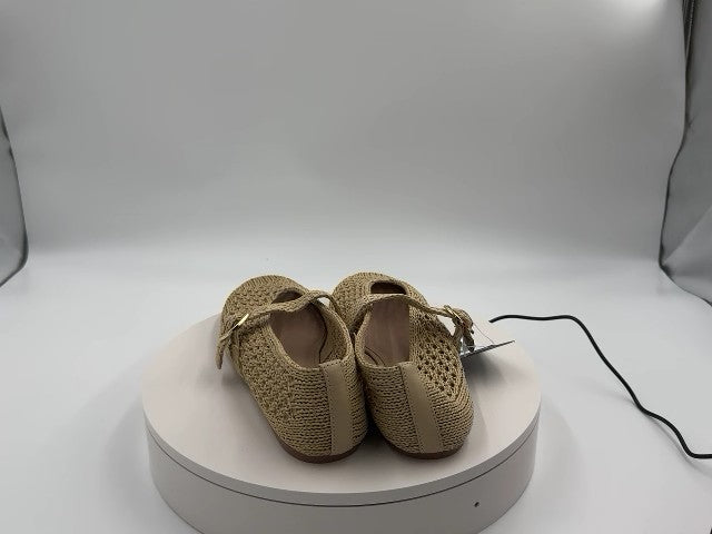 Women's Sia Knit Woven Mary Jane Flats - Universal Thread Beige 9.5: Cushioned Insole, Buckle Closure